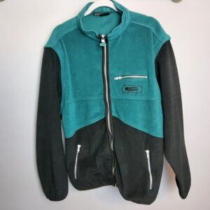 Vintage Mountain Dew Men's Size Large Green Black Full Zip Sweater